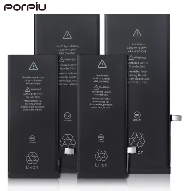 PORPIU Triple Size Semi-solid State for 8 Plus X XS XR 13 Mini Pro Max 13 Pro Max 14 PLUS Batteries 800 Cycles 12-Month
