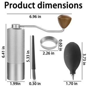 Professional Stainless Steel Conical Burr <b>Mini</b> Portable Coffee Mill Manual Coffee Bean <b>Grinder</b> with Adjustable Setting - Product Image 2