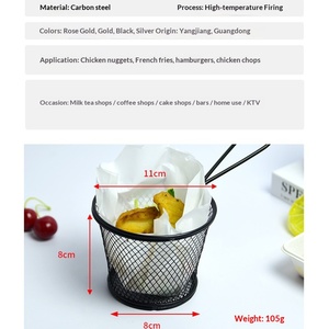 Cesta de malla metálica multifuncional moderna <span class=keywords><strong>para</strong></span> freír patatas fritas y aperitivos, con filtro de aceite y protección antiescaldaduras - Product Image 4