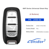 Clé télécommande intelligente universelle Lonsdor série NXP LK50-02 à 4 boutons pour Chrysler, compatible avec K518 K518PRO KW100 KH100
