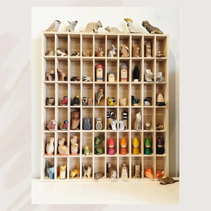 1/64 תצוגת צעצוע עץ גווני תצוגה מודרנית תיבת צל מסגרת קיר קיר הר מדפים תצוגת עץ - Product Image 4