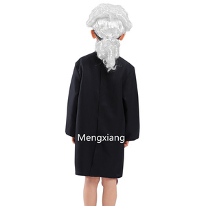 Costume de travail pour enfants jeu de rôle jouet ensemble faire semblant pour les tout-petits <span class=keywords><strong>avocat</strong></span> Costume enfants Cosplay carrière tenue robe de juge avec perruque marteau - Product Image 3