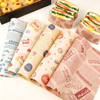 Kertas tahan minyak food grade untuk kemasan makanan cepat saji, dilapisi lilin dan PE, tahan minyak untuk kemasan burger dan sandwich