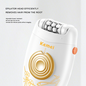 Épilateur électrique Kemei Km-3077 3 en 1, 5600 tr/min, 2 vitesses, lame en acier inoxydable, 450 mAh, rasoir pour poils du corps, outil de nettoyage du visage, ensemble complet - Product Image 6
