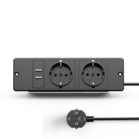 Multiprise de Conférence Encastrée avec 2 Prises CA, 2 Ports USB-A, Bloc d'Alimentation de Bureau pour Table Basse ou Table d'Appoint