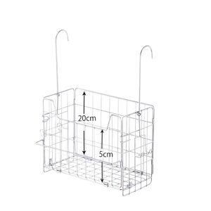 Panier de rangement mural moderne en acier inoxydable pour salle de bain avec porte-serviettes et crochets, étanche, double niveau - Product Image 5
