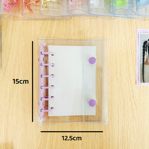 A7 Transparent Style Coréen Double Fournitures Scolaires et de Bureau Album Photo PVC 2 Boutons 6 Trous Mignon Mini Reliure à Anneaux - Product Image 3