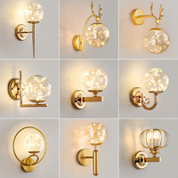 Luz de noche para dormitorio interior, diseño de lujo, fondo decorativo para sala de estar, lámpara de pared de cristal LED moderna, luz de pared para pasillo
