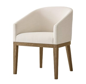 Hotel Restaurant Solid <strong>Wood</strong> Oak Frame Modern Luxury Design Low Seater Round <strong>Arm</strong> <strong>Dining</strong> <strong>Chair</strong> - Product Image 2
