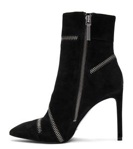 Black Faux Suede High Heel Booties Womens Heeled Ankle <strong>Boots</strong> <strong>with</strong> <strong>Chain</strong> Ladies Autumn Winter Shoes - Product Image 3