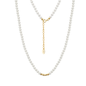 Collar de Perlas de Concha RINNTIN PSN09 al por Mayor, Collar con Cuentas Chapado en Oro de 14K, Collar con Dijes de Plata de Ley 925 para Mujer - Product Image 1