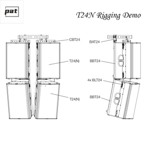T24N Dual 12" Full Range <strong>Speaker</strong> Passive Pa Audio System for Bar Party 2x12" / 1.4" Horn-in-horn Construction - Product Image 5