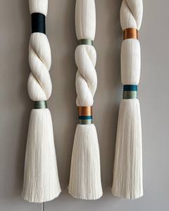 Bohemian macrame tường trang trí rèm cửa sang trọng màu trắng lớn bông dệt tường treo Bắc Âu căn hộ trang trí nội thất eh2503047 - Product Image 2