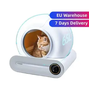 Yüksek kaliteli akıllı büyük otomatik elektronik kedi kum kabı wifi app ile yüksek taraf lf kediler için temizlik kum kabı