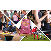 Sac à dos de cheerleading scintillant pour filles, idéal pour studio de danse, avec compartiment à chaussures et logo brodé – Vente en gros