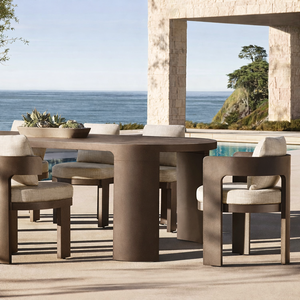 Set <span class=keywords><strong>di</strong></span> Tavolo e Sedie Moderno <span class=keywords><strong>di</strong></span> <span class=keywords><strong>Lusso</strong></span> per Hotel, Arredamento <span class=keywords><strong>da</strong></span> <span class=keywords><strong>Esterno</strong></span> per Villa, Mobili <span class=keywords><strong>da</strong></span> Giardino in Alluminio Impermeabile, Set Tavolo e Sedie per Patio - Product Image 1