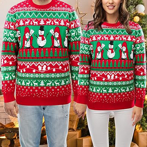 <span class=keywords><strong>Pull</strong></span> <span class=keywords><strong>de</strong></span> Noël moche en tricot jacquard personnalisé pour la famille, pour homme adulte, anti-rides et séchage rapide, nylon/acrylique - Product Image 5