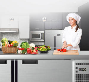 مخصصة التبريد Salal طاولة بار التجاري البيتزا العمل الجدول للبيع - Product Image 6