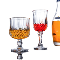 Verres à Pied Personnalisés Gravés pour Hôtels et Restaurants, Style Vintage, Ultra-Transparents, pour Eau et Vin, en Verre