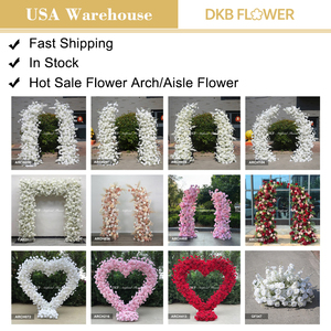 Arche florale artificielle carrée blanche de haute qualité 8x8 pieds, arrangement floral mixte de <span class=keywords><strong>roses</strong></span> et d'hortensias avec fond en tissu - Product Image 4