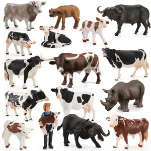 Simülasyon süt çiftliği çiftlik kanatlı hayvan modeli dekorasyon buffalo küçük boğa çocuk erken eğitim oyuncaklar