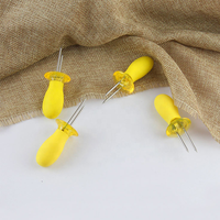 Fourchettes à maïs pour barbecue avec poignées en silicone, idéales pour la viande et les fruits, accessoires de cuisine, gadget de cuisine unique