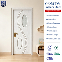 Portes intérieures modernes en MDF de taille personnalisable pour hôtels, finies, avec feuilles de PVC, prix de gros