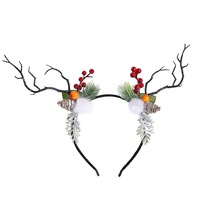 Bandeaux de Noël pour Fête, Serre-têtes d'Accessoires de Cheveux pour Costume, Fleurs, Rennes et Bois