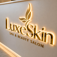 Support mural publicitaire en métal, signalétique lumineuse personnalisée, lettres lumineuses LED, logo personnalisé, enseigne sur mesure