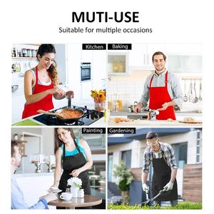 Không Thấm Nước Tùy Chỉnh In Logo Màu Xanh Lá Cây Vải Màu Đen Yếm Người Đàn Ông Và Phụ Nữ Đầu Bếp Bông Polyester Nấu Ăn Nhà Bếp Tạp Dề - Product Image 6