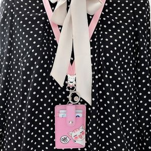 Ready to Ship Zimi Fashion PU Leather Credit <b>Card</b> <b>Holder</b> with Lanyard 3 in Size No Closure-Exquisite Gift Bag Case for Friend - Product Image 1