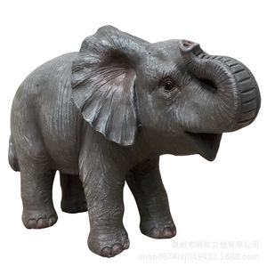Realistic Elephant Figurine Set 2Pcs Synthetic Resin European Style Home Decor Living Room Office <b>Desk</b> Decoration - Product Image 5