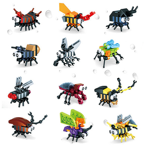 Juego de Bloques de Construcción con Temática de Insectos de Dibujos Animados, con Partículas Pequeñas y Medianas, para Niños, Educativo, Regalo Navideño, Recuerdo de Fiesta - Product Image 3