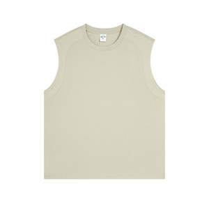 Débardeur en tricot de coton et polyester à séchage rapide pour hommes avec logo personnalisé T-shirts sans manches à conception ample d'été gilet de sport - Product Image 3