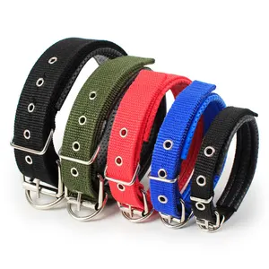 OEM Adjustable Dog Collars and Leash Custom Personalized Luxury Soft Neoprene Padded Nylon Metal Buckle Cat Dog Collar