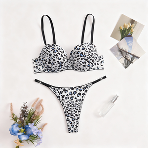 Grosir Set Lingerie erotis wanita stok gudang US pakaian dalam dada terbuka seksi Set Bra Bodysuit renda Semi menggoda - Product Image 5