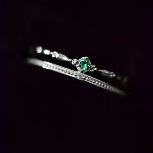 T0435 Emerald <b>Ring</b> 18K Solid <b>Gold</b> <b>Vintage</b> Prong Setting Women's Engagement Gemstone <b>Ring</b> - Product Image 3