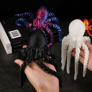 Modèles d'animaux pieuvre et calmar imprimés en 3D en gros, articulations mobiles, personnalisables, OEM, jouets pour enfants en plastique, en stock - Product Image 4