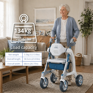 <span class=keywords><strong>Déambulateur</strong></span> futuriste en fibre de carbone, motif ours polaire bleu, léger, pliable, <span class=keywords><strong>roues</strong></span> en PU de 8 pouces, frein à disque - Product Image 3