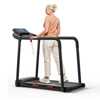 Tapis de marche pour seniors, adapté aux personnes âgées, avec longue barre de soutien sécurisée pour des exercices quotidiens en toute sécurité à domicile