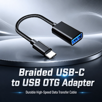 Cable Adaptador OTG Tipo C a USB 3.0 Trenzado Personalizado, Transferencia de Datos de Alta Velocidad para Teléfono Android, Laptop, Tablet, Memoria USB