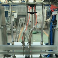 Machine de remplissage linéaire entièrement automatique à 2 têtes, à alimentation par gravité, pour liquides non visqueux et non gazeux