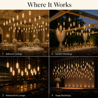 Lumière de plafond en cristal acrylique électroplaqué pour la décoration de salles de mariage, d'hôtels, de banquets et de scènes