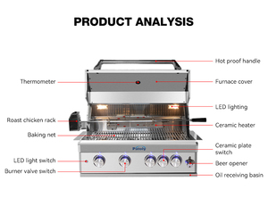 Preis Barbacoa Grill Gas Parrillen Gebaut en Der Kitchen Am Freien Mit Ofen <span class=keywords><strong>Parrilla</strong></span> con 5 Quemadores con Quemador Infrarrojo - Product Image 3