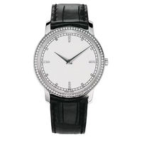 Montre mécanique en acier inoxydable avec bracelet en cuir, boîtier rond, sport, 20 mm, résistante à l'eau 30 bars, pour homme