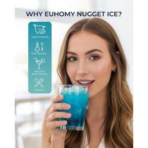 เครื่องทำน้ำแข็งก้อน EUHOMY ผลิตน้ำแข็งได้ 40 ปอนด์ต่อวัน พร้อมระบบทำความสะอาดอัตโนมัติ ถังเก็บน้ำขนาด 2 ควอร์ต เครื่องทำน้ำแข็งโซนิคขนาดกะทัดรัด วางบนเคาน์เตอร์ ทำจากสแตนเลส - Product Image 5