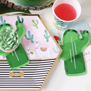 Juego de Platos de Papel Damai con Diseño de Cactus de 7 y 9 Pulgadas, Vajilla Desechable para Eventos Festivos - Product Image 1
