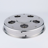 Edelstahl Rotierender Chafing Dish mit 6 Fächern, Runder Drehbarer Buffet-Speisenwärmer mit Deckel, Hotel-Catering Servierpfanne