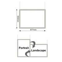 Sistem Display Jendela Real Estat 1 X A1 Kit Lightbox Gantung Panel Akrilik Bingkai Poster Slim Kotak Lampu LED Dua Sisi