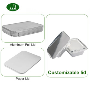 Bandejas Desechables de Aluminio de Alta Calidad VVG para Comida para Llevar, Rectangulares, con 2 Compartimentos, con Tapas - Product Image 5